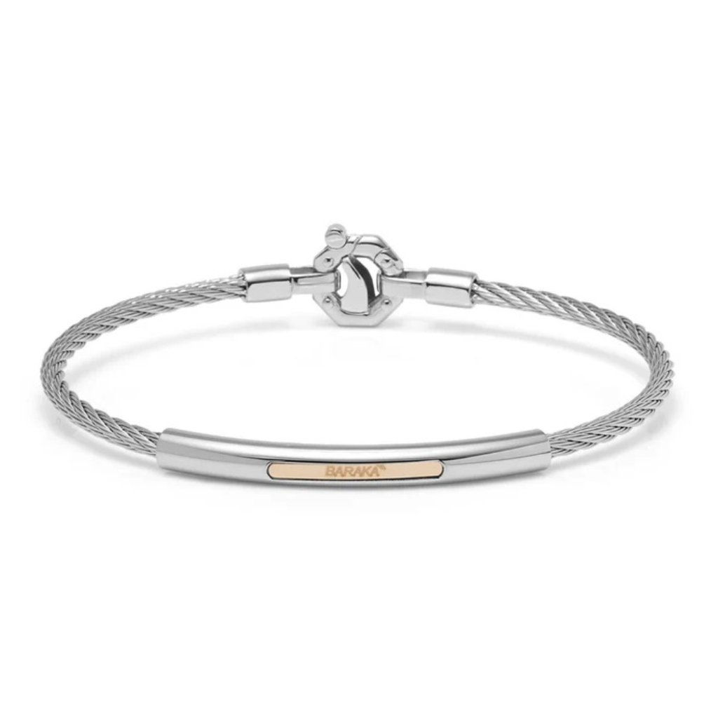 Baraka Men's Br312121roac210002 Rose Gold Stainless Steel White Diamond Bracelet